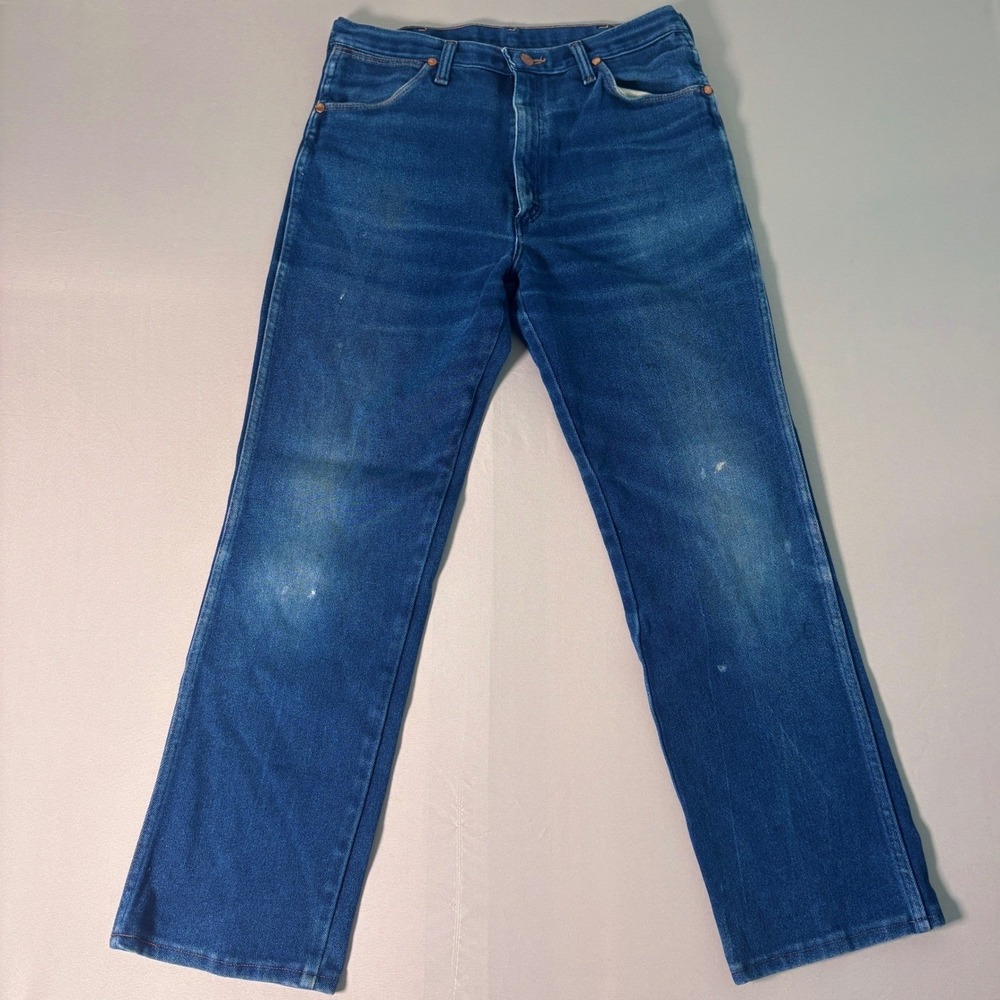 Vintage Wrangler 933STR Blue Jeans Mens 32x29 Straight Made in USA Cowboy Cut